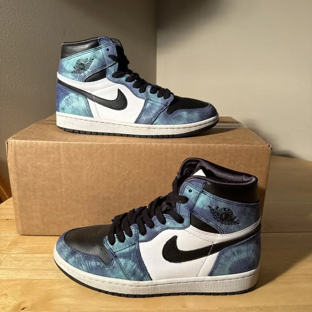 Size 10.5 - Air Jordan 1 Retro OG High Tie-Dye W Pre-owned No Box